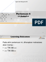 Pertemuan 6 : Matakuliah: S0462/Irigasi Dan Bangunan Air Tahun: 2005 Versi: 1