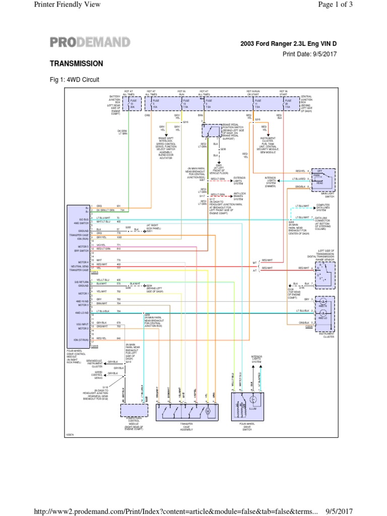 2003 Ford Ranger Wiring Diagrams | PDF | Transmission (Mechanics ...