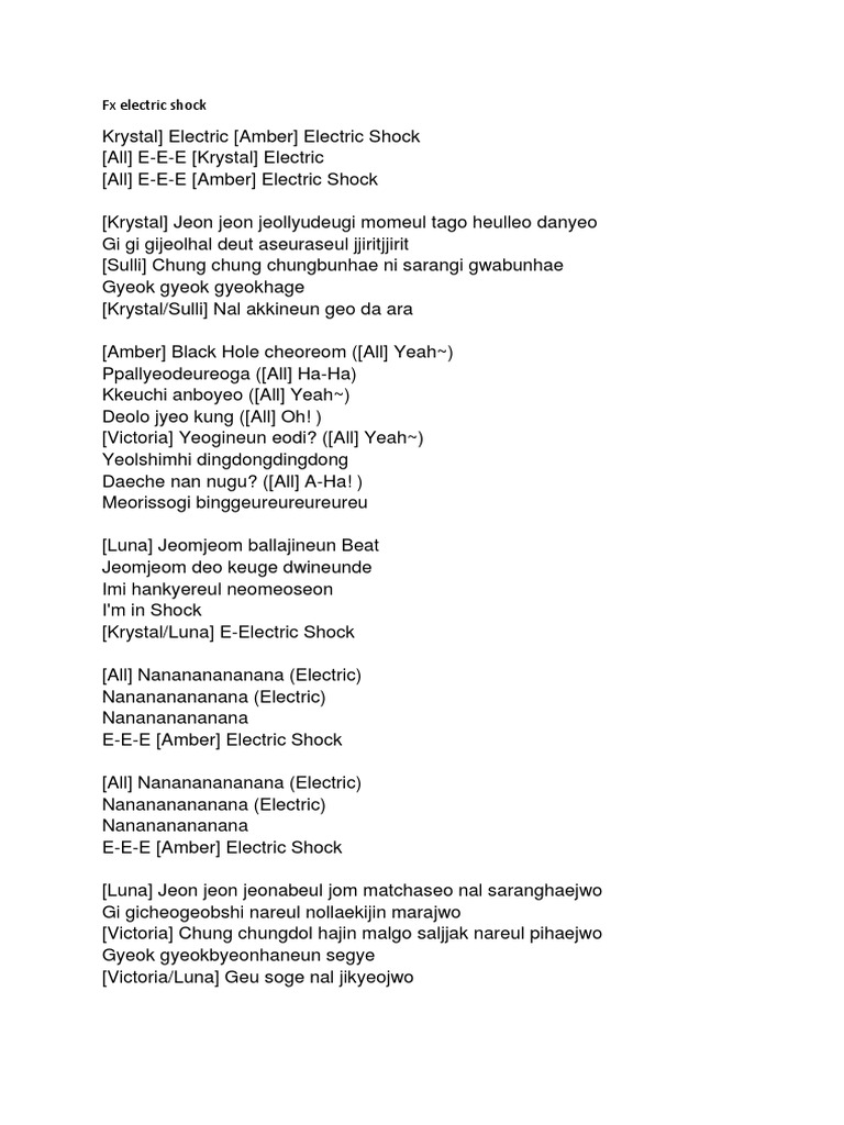 f(x) Electric Shock Lyrics Analysis | PDF