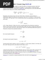 Analysis of RLC Circuits Using MATLAB