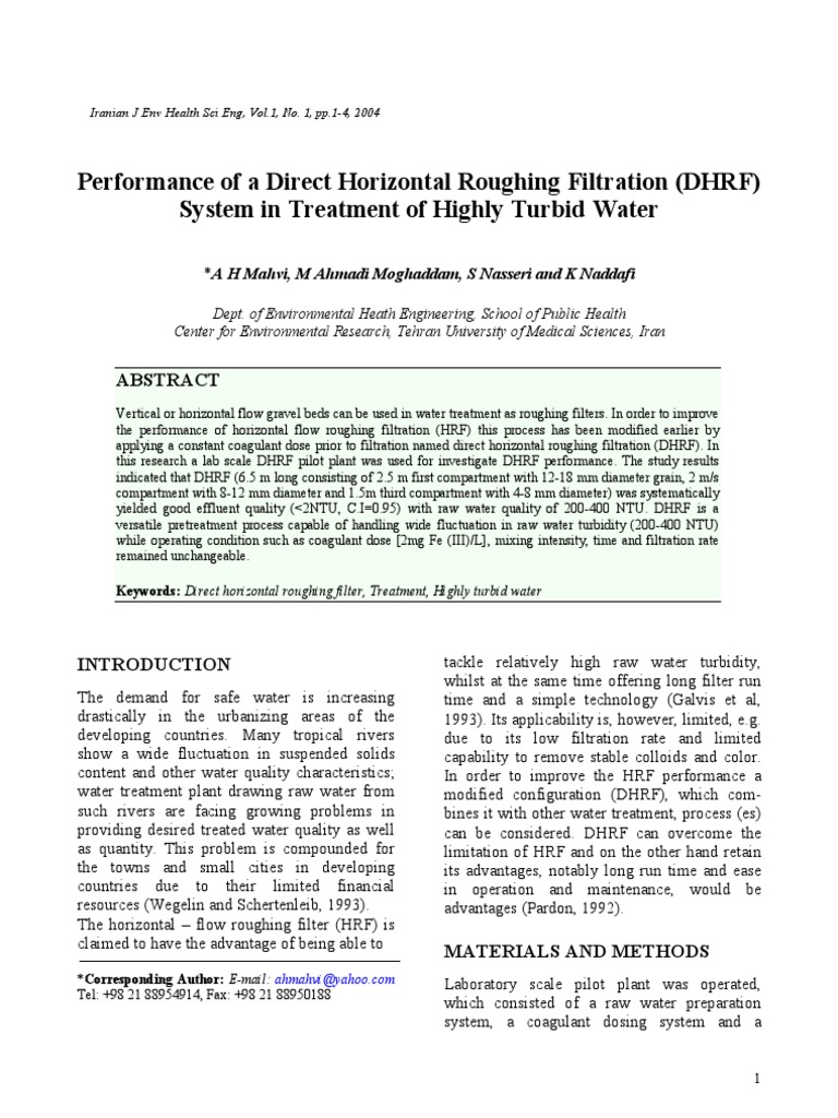 water supply Water Treatment Filtration