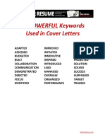 Cover Letter Power Words SEO Your Resume