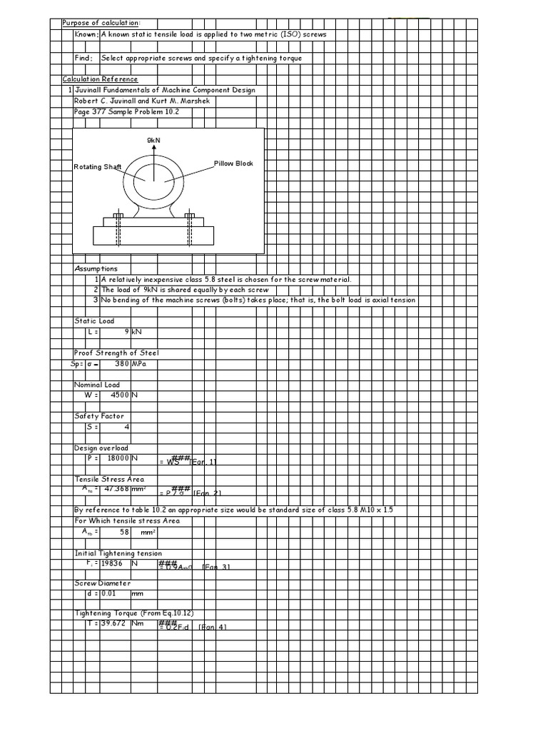 Screw Tightening Torque Calculation | PDF | Screw | Stress (Mechanics)