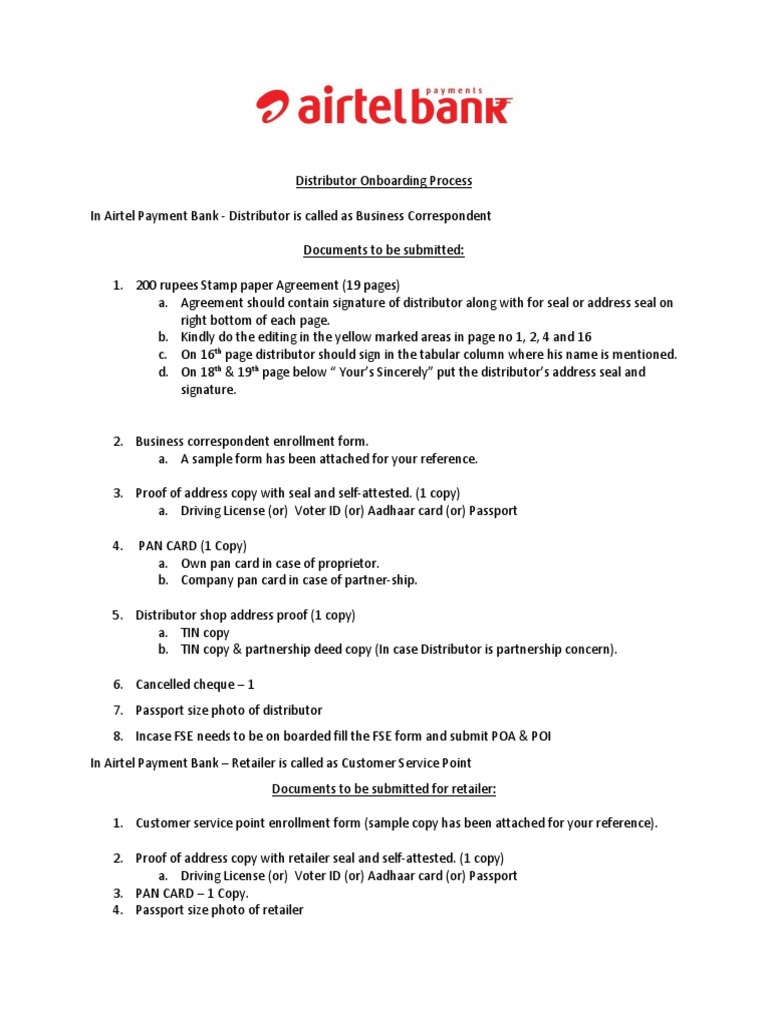 Distributor Onboarding Process PDF