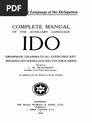 L De Beaufront Complete Manual Of Auxiliary Lan B Ok Org Human Communication Grammar