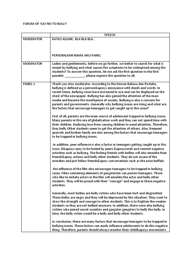Contoh Teks Analytical Exposition Tentang Bullying