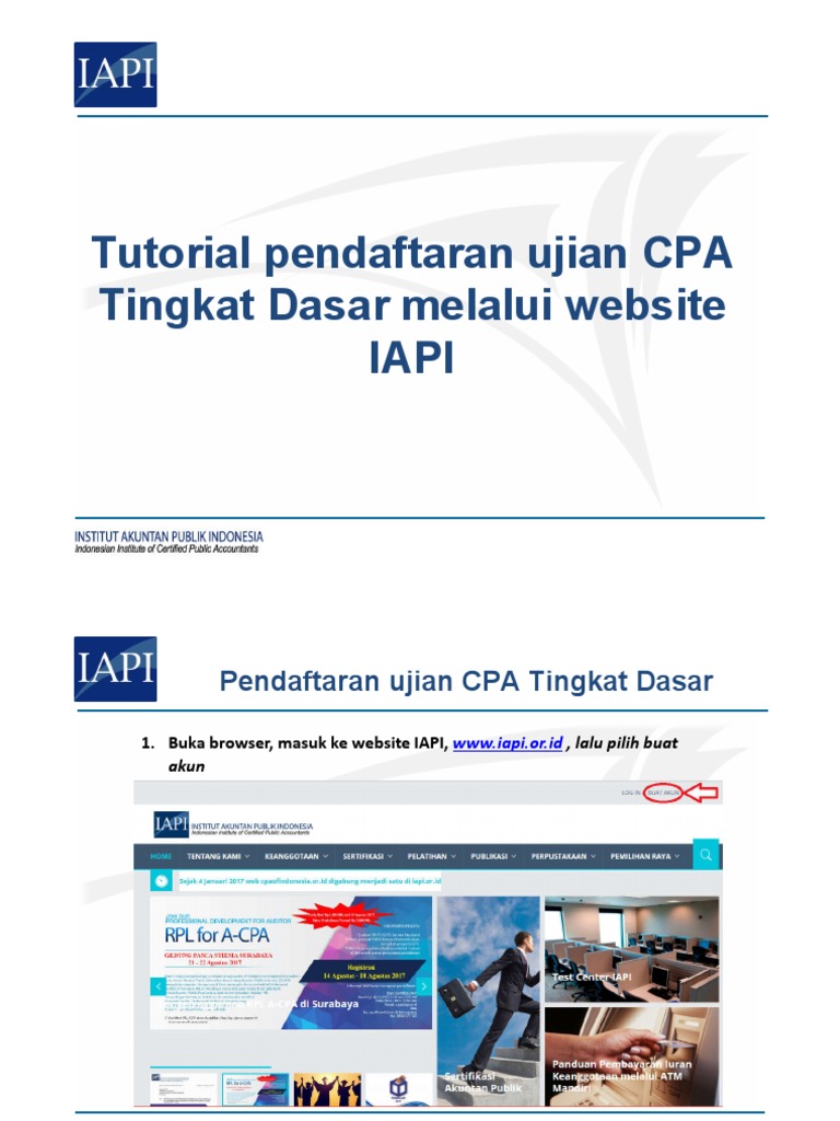 Tutorial Pendaftaran Ujian Cpa Tingkat Dasar | PDF
