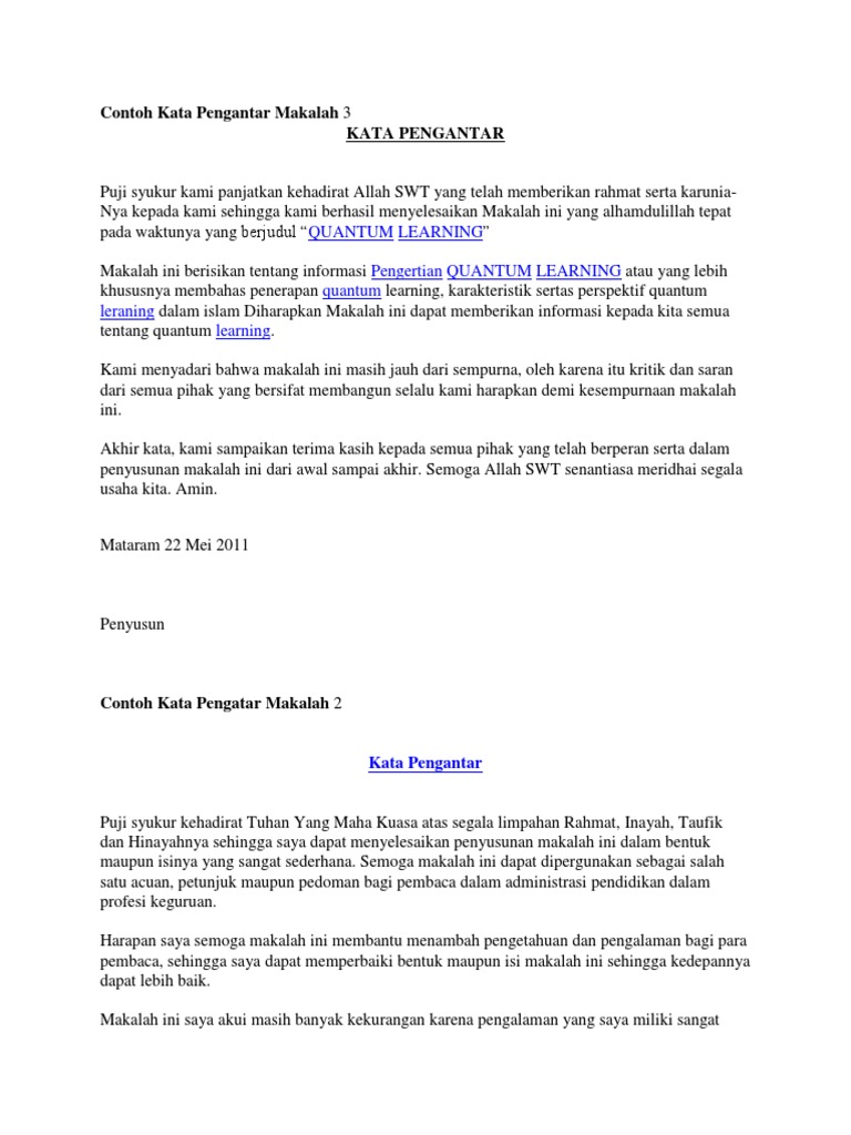 Contoh Kata Pengantar Makalah 3