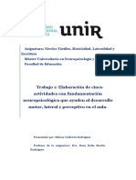 Actividades Con Fundamentación Neurospicológica para El Desarrollo Motor, Lateral y Perceptivo.