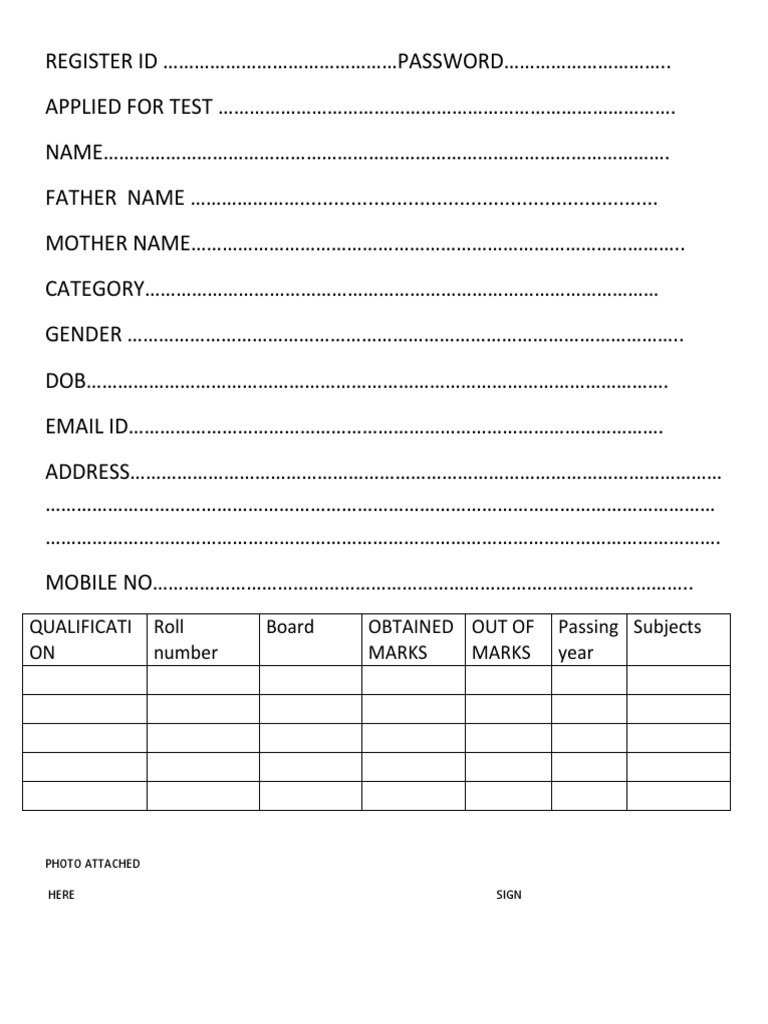 Student Registration Form Template | PDF