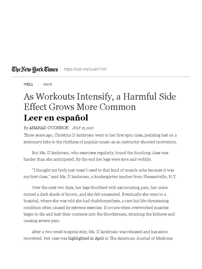 As Workouts Intensify, A Harmful Side Effect Grows More Common The