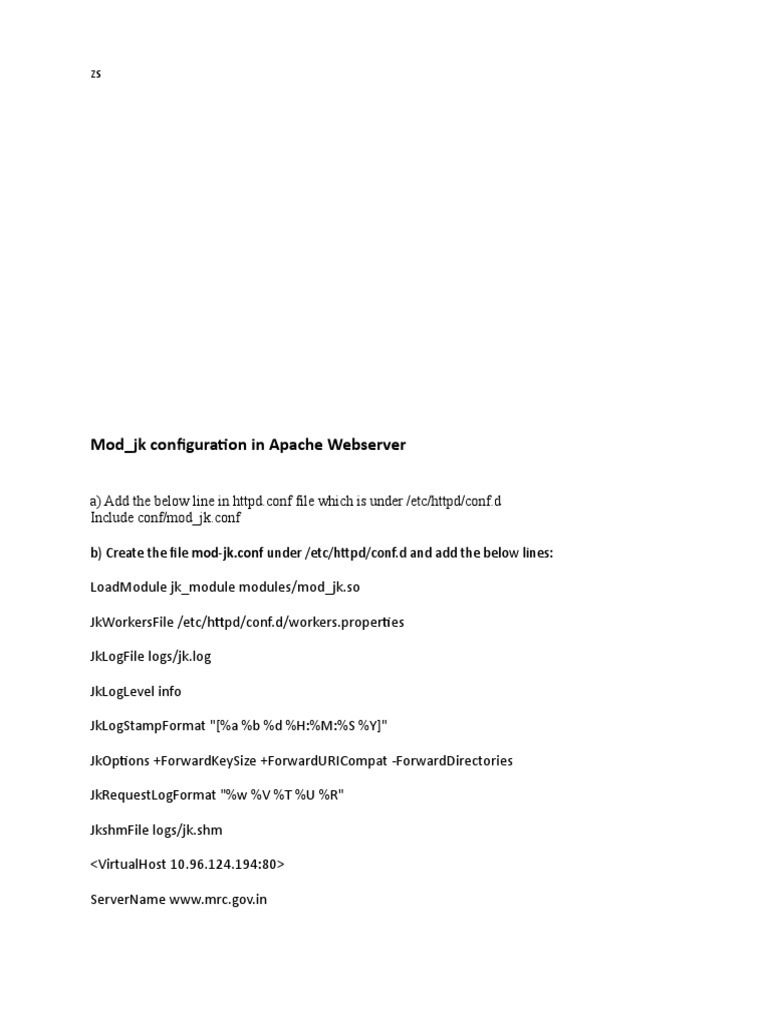 Mod - JK Configuration in Apache Webserver | PDF | Apache Http Server ...