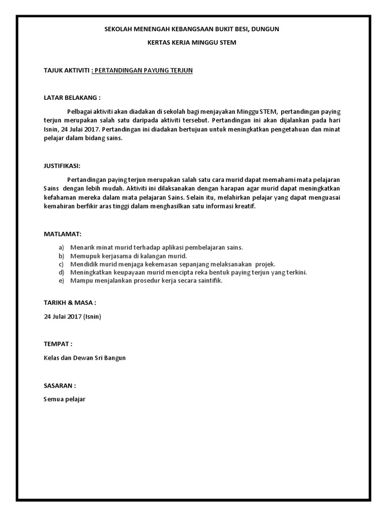 Kertas Kerja Parachute | PDF