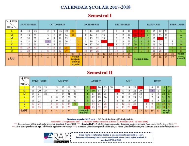 Calendar An Scolar 2024 Si 2024 Didactic Calendar 2024 School