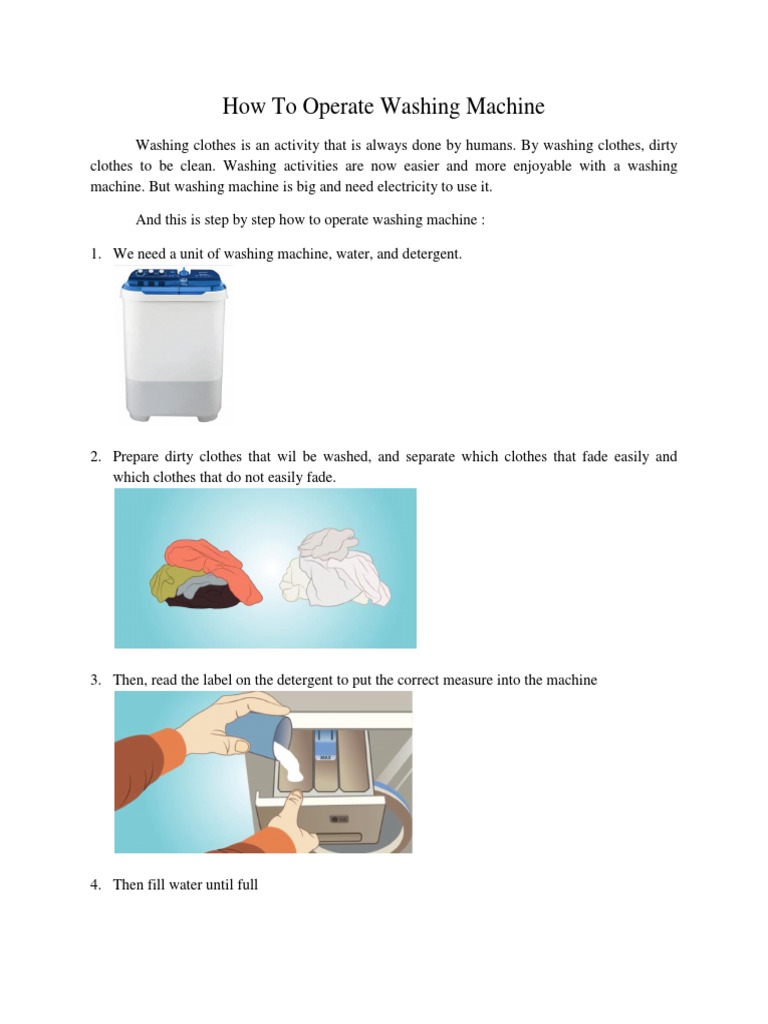 Step-by-Step Washing Machine Guide | PDF