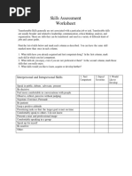 Skills Assessment Worksheet: Interpersonal and Intrapersonal Skills