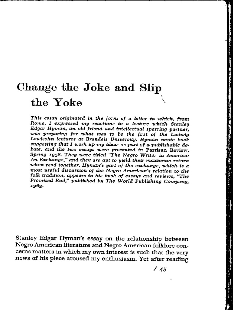 Ellison Change The Joke and Slip The Yoke PDF