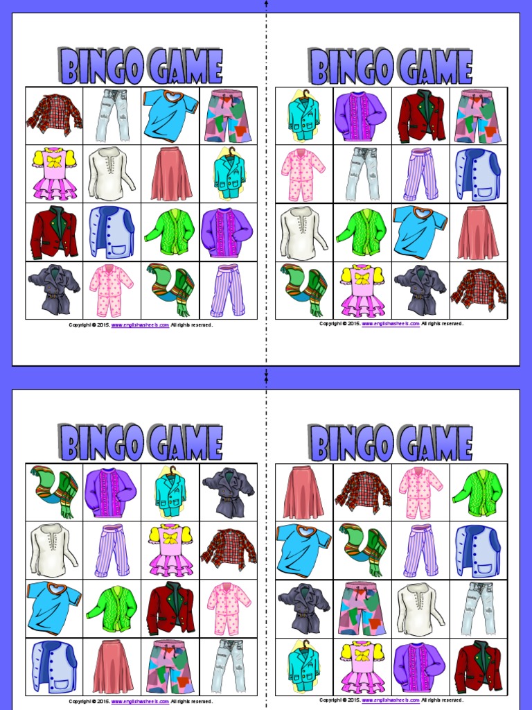 clothes and accessories esl bingo game for kids.pdf All Rights