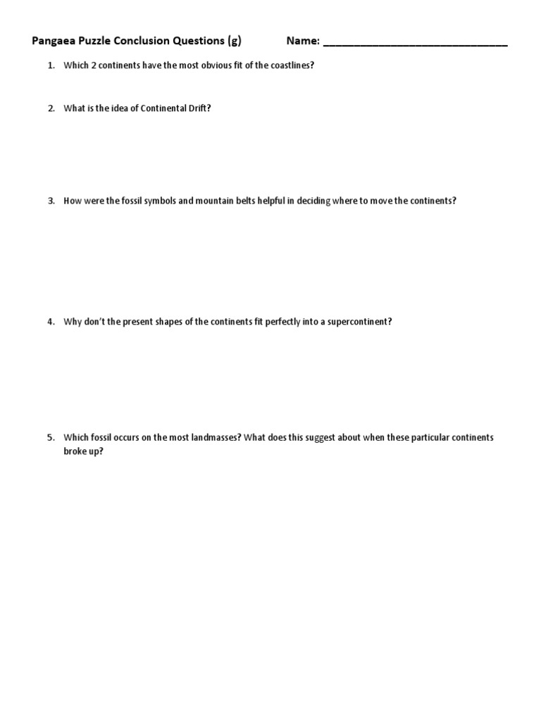 pangaea_puzzle_questions.docx Continent Geology