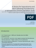 Risk Factors For Hypocalcemia and Hypoparathyroidism Following Thyroidectomy: A Retrospective Chinese Population Study