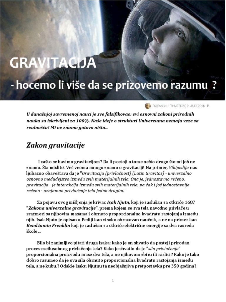 Gravitacija PDF | PDF