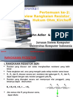 Pertemuan Ke - 2 Bab 1 - Review Rangkaian Resistor - Hukum Ohm - Kirchoff