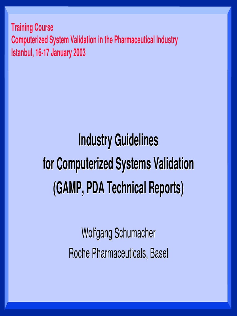 GAMP 4: Computer System Validation Training | PDF | Verification And ...
