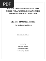 Multiple Regression - Prediction Model For Apartment Selling Price in Downtown Montreal Area