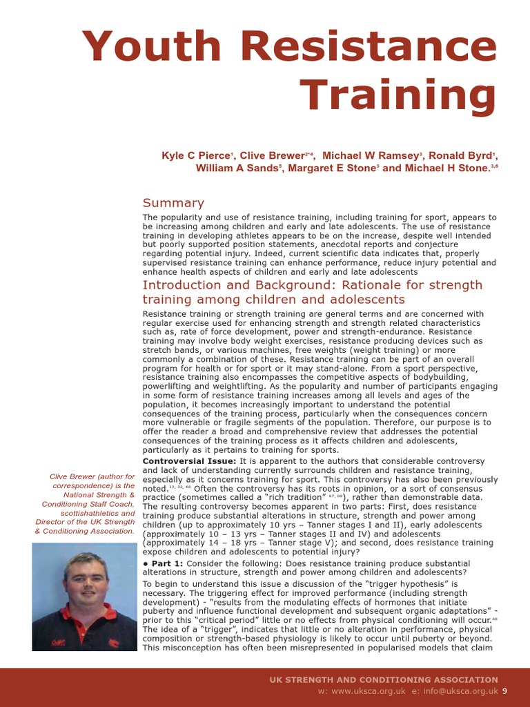 Youth Resistance Training | PDF | Strength Training | Weight Training