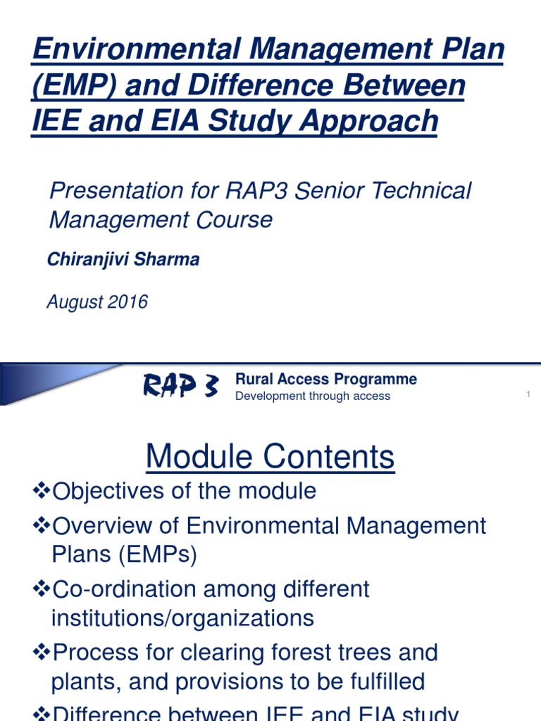 EMP and IEE/EIA Differences Explained | PDF | Environmental Impact ...
