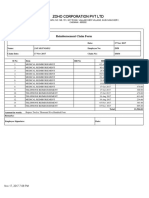 Zoho Corporation PVT LTD: Reimbursement Claim Form