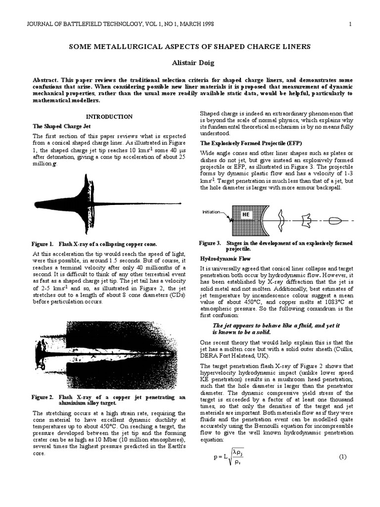 Some Metallurgical Aspects of Shaped Charge Liners by Alistair Doig ...