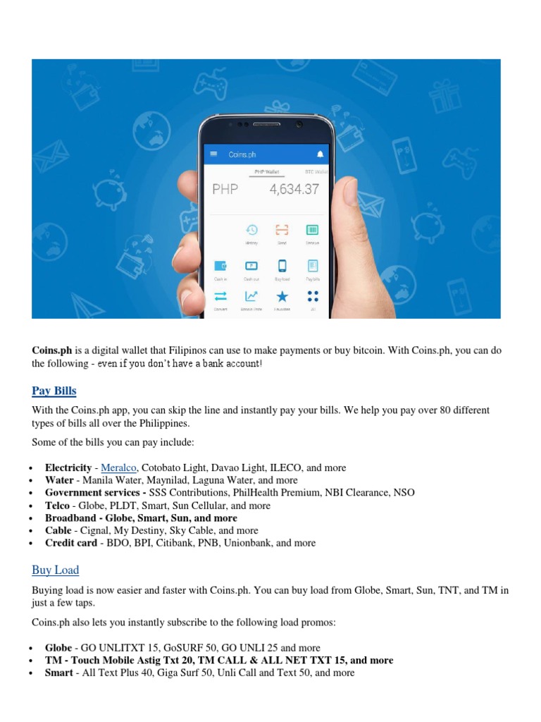 Coins.ph: Your All-in-One Digital Wallet | PDF | Cryptocurrency | Bitcoin
