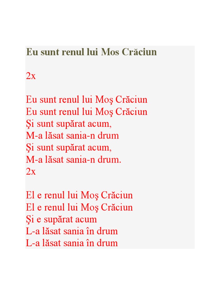Fisa de Lucru Renul Rudolf | PDF
