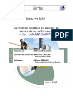 La Fonction Controle de Gestion Au Service de La Performance Cas LAFARGE CIMENTS PDF