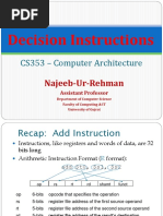 Decision Instructions: CS353 - Computer Architecture