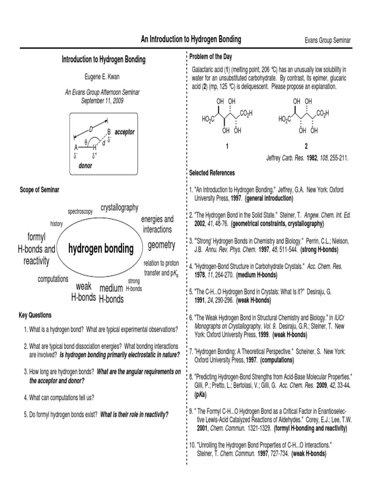 Understanding Hydrogen Bonding Basics | PDF | Hydrogen Bond | Physics