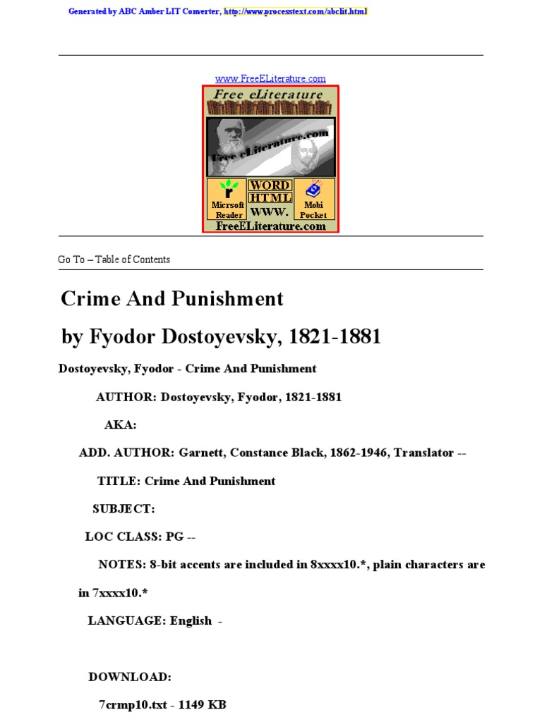 Crime and Punishment PDF Crime And Punishment