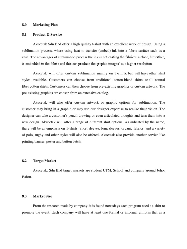 Shirtex Marketing Operations Plan | PDF | T Shirt | Competition