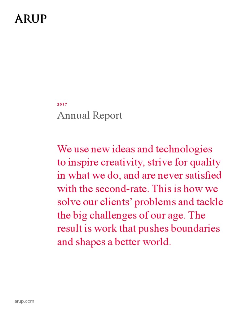 Arup AnnualReport2017 | PDF | Leadership | Sustainability