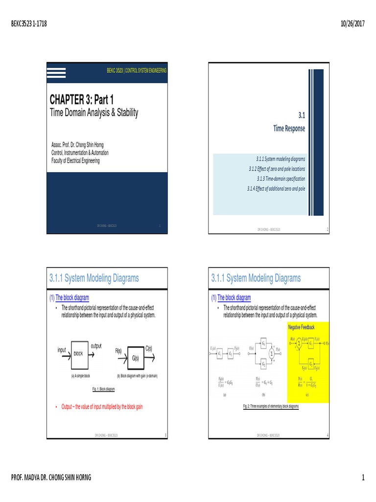 CHAPTER 3: Part 1: Time Domain Analysis & Stability | PDF ...
