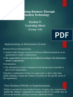 Transforming Business Through Information Technology: Session 5-Learning Sheet (