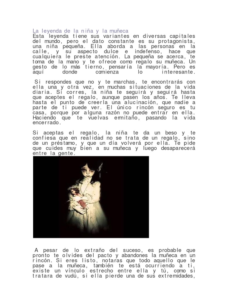 La Leyenda de La Niña y La Muñeca PDF Informática y tecnología de la información Science