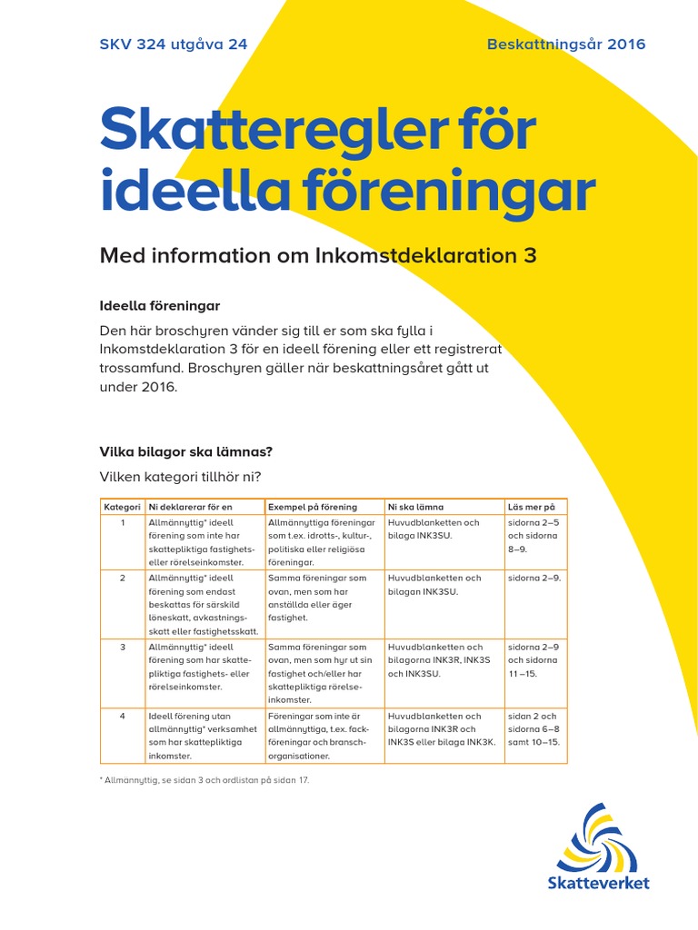 Skatteregler For Ideella Foreningar