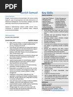 Sunish Samuel Key Skills: Career Summary