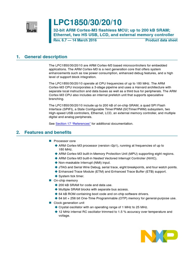 LPC1850 30 20 10 | PDF | Microcontroller | Arm Architecture