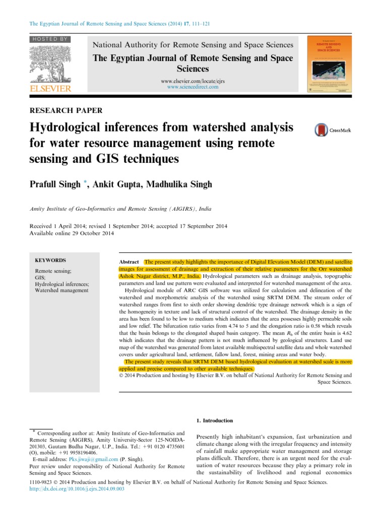 Hydrological Analysis Using GIS Techniques | PDF | Drainage Basin ...