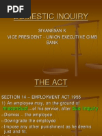Domestic Inquiry Process in Malaysia | PDF | Witness | Plea