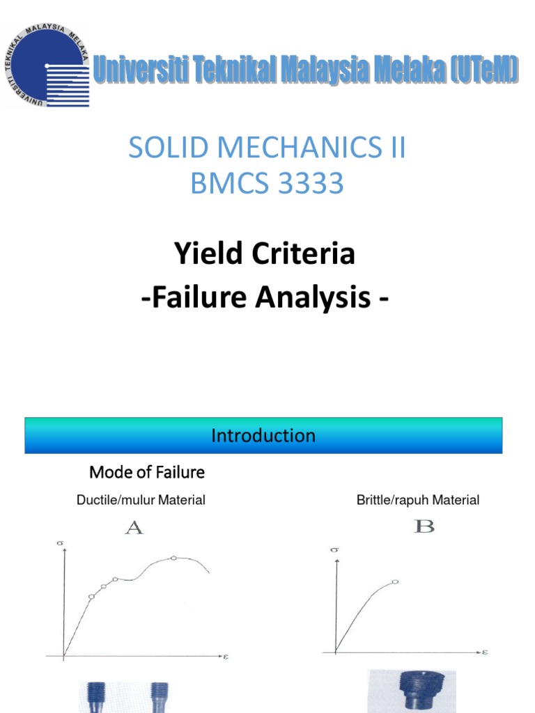 Yield Criteria and Failure Analysis in Solid Mechanics | PDF | Yield ...