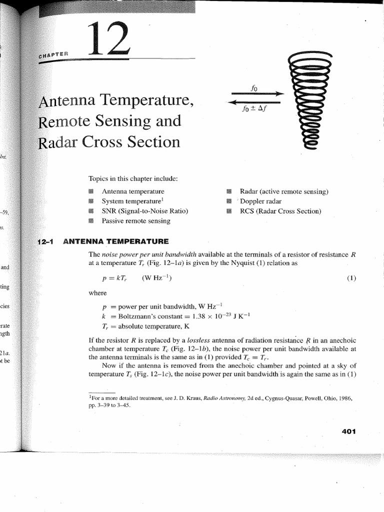 Antenna Temperature Radar Ch12 Kraus Book PDF Microwave Technology